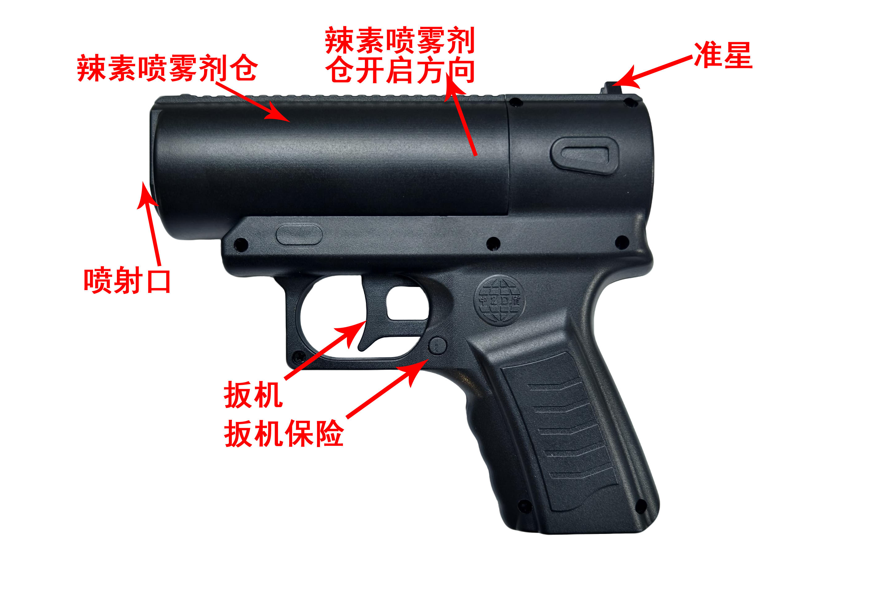 中盾ZD-A1型喷雾防卫器 60mL快拆辣素罐安全保险设计(图2)